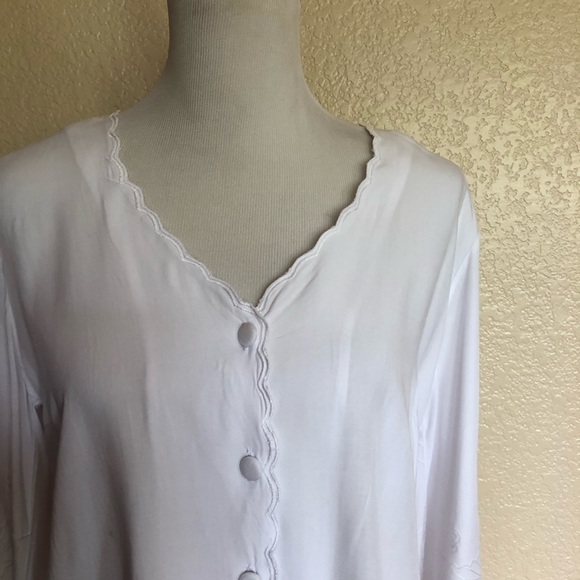 Soft Surroundings Half Moon Bay Embroidered Button Down Shirt Top S - Picture 2 of 8